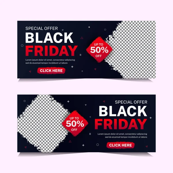Efeito Escova Criativa Especial Black Friday Web Banner Design — Vetor de Stock