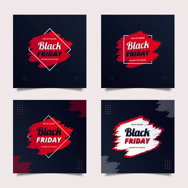 Modern Brush Effect Black Friday Social Media Post Design Template — Stockový vektor