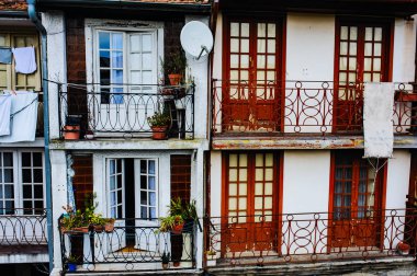 Porto, Portekiz eski geleneksel ev cephe görünümü