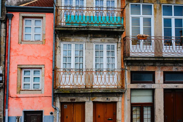 Traditionele Gevels Van Oude Huizen Porto Portugal — Stockfoto