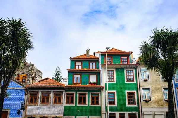 Traditionele Gevels Van Oude Huizen Porto Portugal — Stockfoto