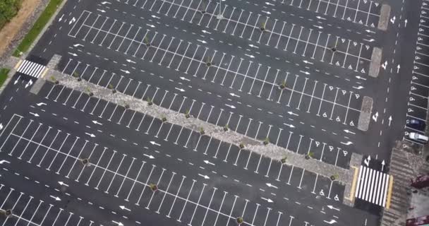 Aerial footage of giant empty parking lot — Wideo stockowe