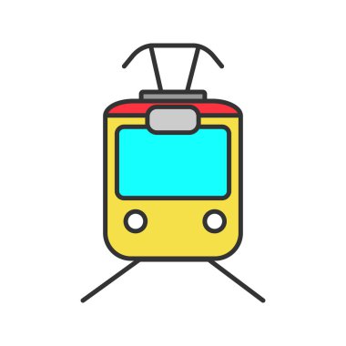 Tramvay renk simgesi beyaz arka plan üzerinde