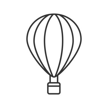 Sıcak hava balon doğrusal simgesi beyaz arka plan üzerinde