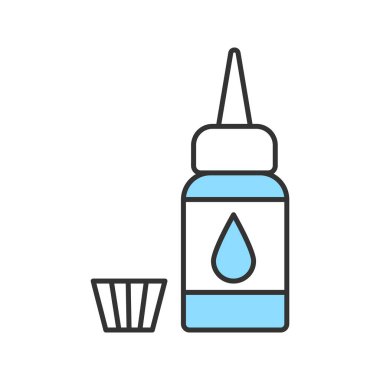 Dövme makinesi mürekkep ve kap renk simgesi beyaz arka plan üzerinde