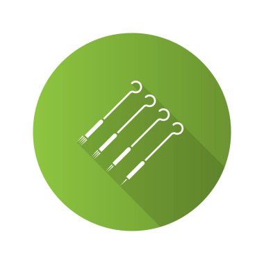 Dövme iğneleri paketi düz tasarım simgesi beyaz arka plan üzerinde