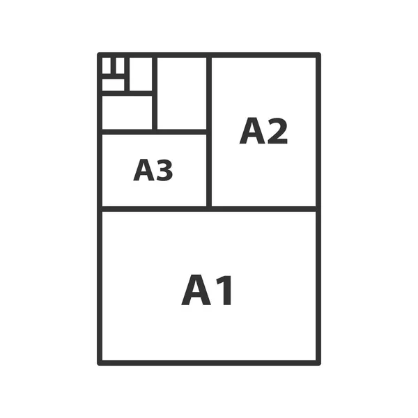 Format Papier Icône Linéaire Sur Fond Blanc — Image vectorielle