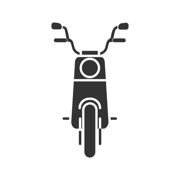 Scooter Front View Glyph Icon White Background — Stock Vector