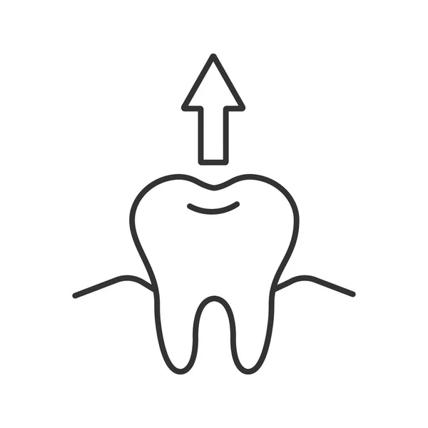 Линейная Иконка Удаления Зубов Белом Фоне — стоковый вектор