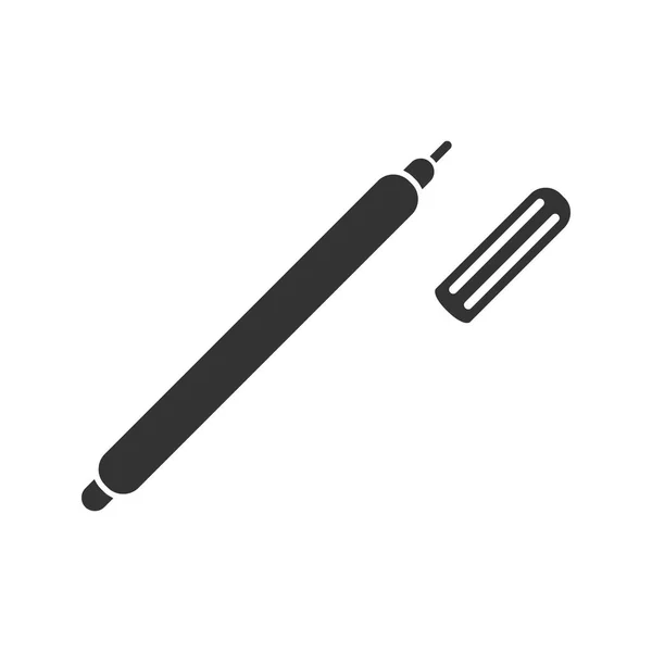 Markierstift Glyphen Symbol Auf Weißem Hintergrund — Stockvektor