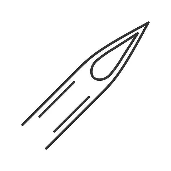 Tätowierung Nadelspitze Lineares Symbol Auf Weißem Hintergrund — Stockvektor