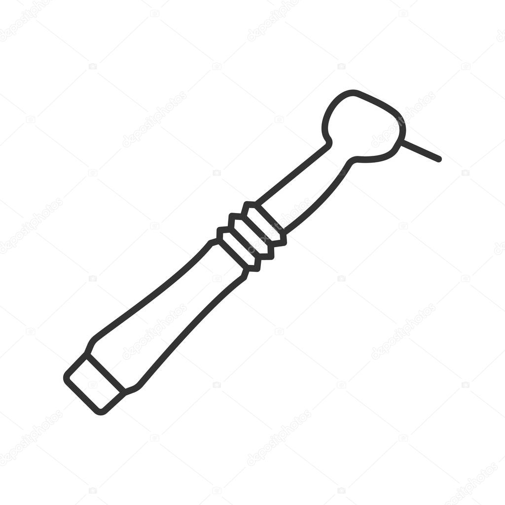Dental drill linear icon on white background