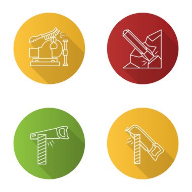 Farklı İnşaat araçları Icons set.