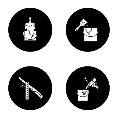 Farklı İnşaat araçları Icons set.
