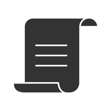 Beyaz arka plan üzerinde izole metin karakter simgesi ile kağıt kaydırma