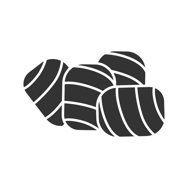 Icône Glyphe Guimauves Torsadées Isolée Sur Fond Blanc — Image vectorielle