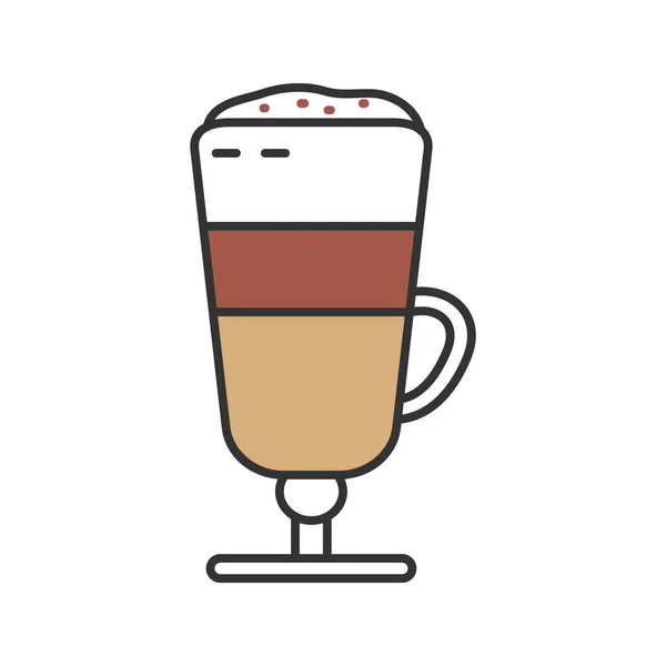 在白色背景下分离的拿铁玛奇朵咖啡颜色图标 — 图库矢量图片