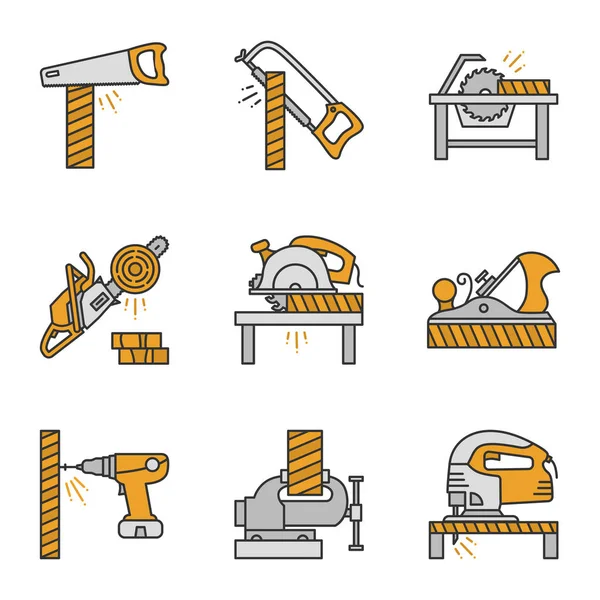 Different Construction Tools Icons Set — Stock Vector