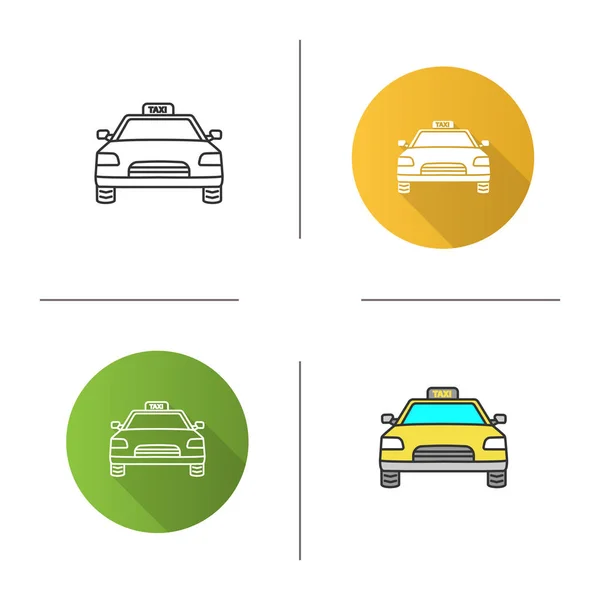 Icônes Taxi Isolé Sur Fond Blanc — Image vectorielle