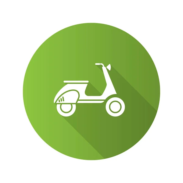 Scooter Kant Plat Ontwerp Lange Schaduw Glyph Pictogram Voor Weergave — Stockvector