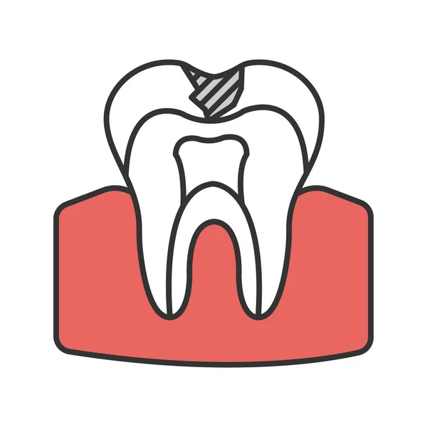 Caries Icono Color Aislado Sobre Fondo Blanco — Archivo Imágenes Vectoriales