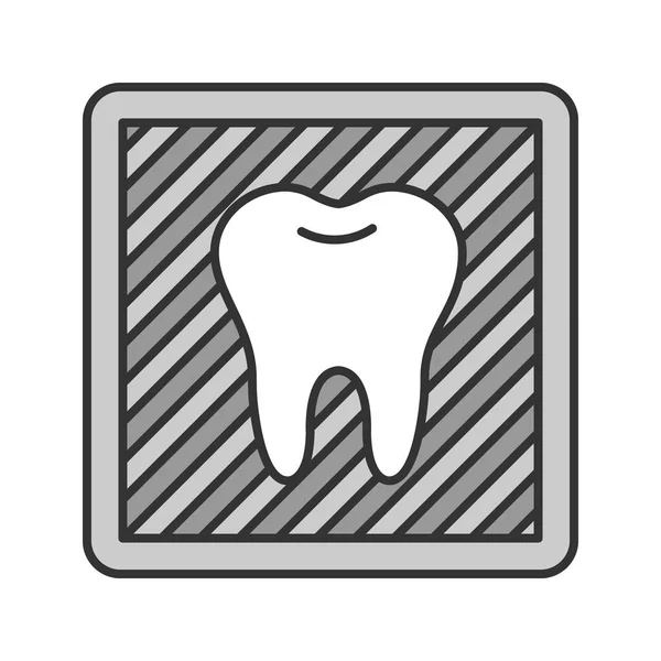 Dental Röntgen Färgikonen Isolerad Vit Bakgrund — Stock vektor