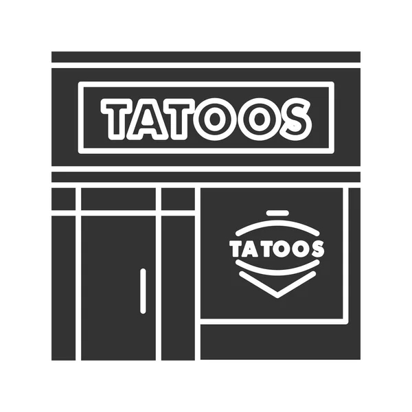 Tattoo Studio Facade Glyph Icon — Stock Vector