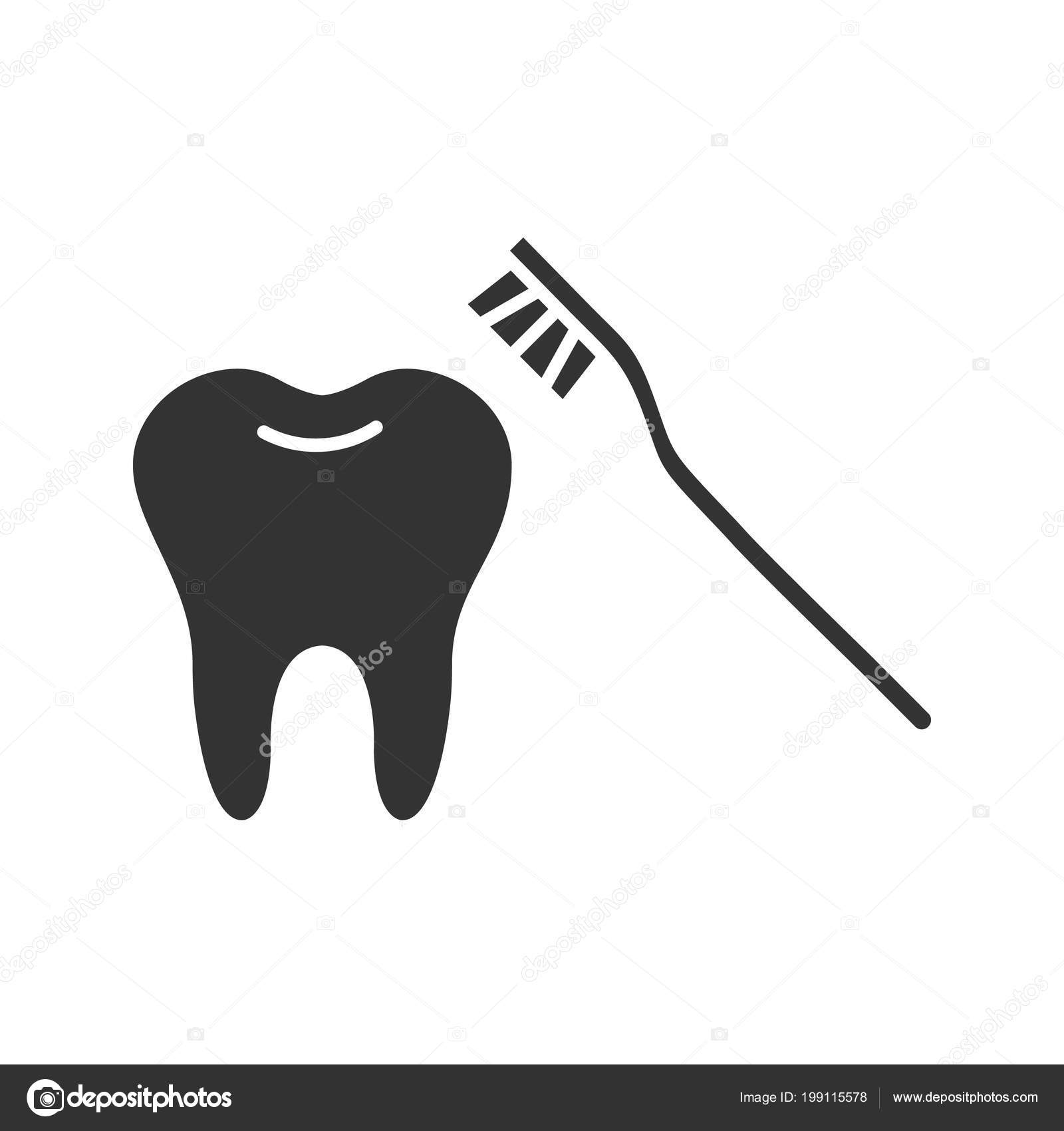 Verrassend Correct Teeth Brushing Glyph Icon Silhouette Symbol Tooth YA-28