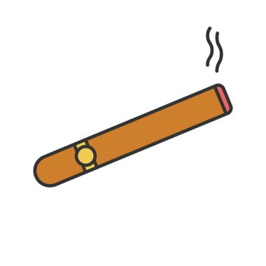 Puro renk simgesi yakma. Sigara. Alan. İzole vektör çizim