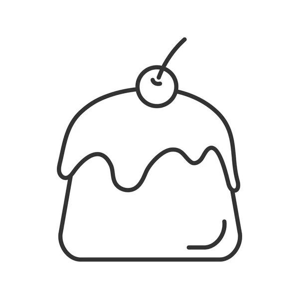 Icône Linéaire Pudding Illustration Fine Panna Cotta Symbole Contour Schéma — Image vectorielle