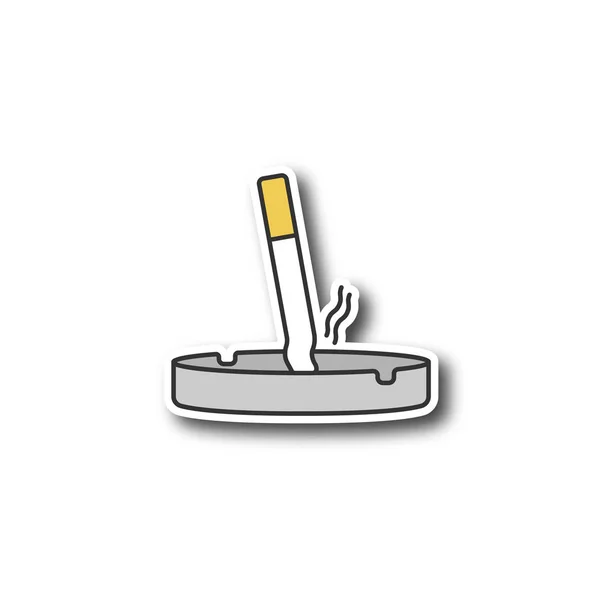 Típl Cigaretu Patch Přestaňte Kouřit Barva Štítku Izolované Vektorové Ilustrace — Stockový vektor