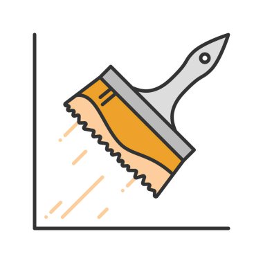 Büyük boya fırça renk simgesi. Boyama, boyama. Tutkal fırça. İzole vektör çizim