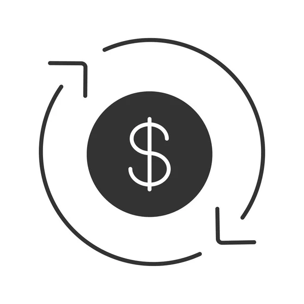 Dollar Currency Exchange Glyph Icon Refund Circle Arrow Dollar Sign — Stock Vector