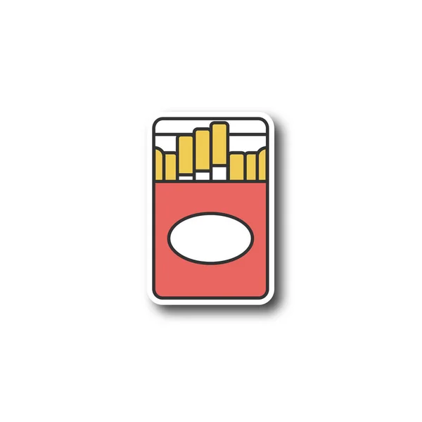 開いているタバコ パック パッチ カラー ステッカー 禁煙です 分離したベクトル図 — ストックベクタ