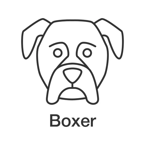 Boxer Lineaire Pictogram Illustratie Van Dunne Lijn Voogd Hondenras Contour — Stockvector
