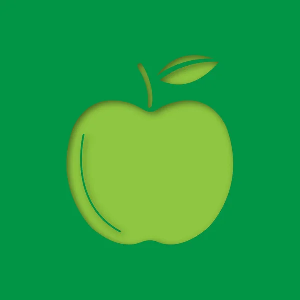Jabłko Owoc Papieru Wyciąć Ikona Zdrowe Odżywianie Ilustracja Białym Tle — Wektor stockowy