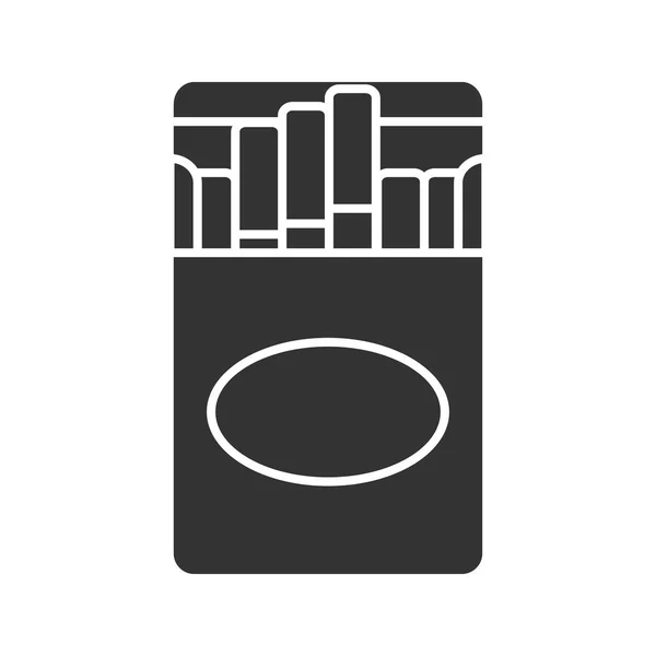 Nyitott Cigaretta Pack Karakterjel Ikonra Dohányzás Sziluettjét Szimbólum Negatív Tér — Stock Vector