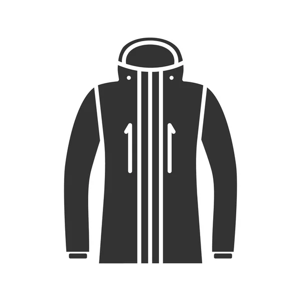 Ski Jacket Glyph Icon Winter Outerwear Silhouette Symbol Negative Space — Stock Vector