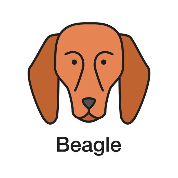 Beagle Εικονίδιο Χρώμα Ράτσα Σκύλου Κυνηγόσκυλο Απομονωμένη Διανυσματικά Εικονογράφηση — Διανυσματικό Αρχείο
