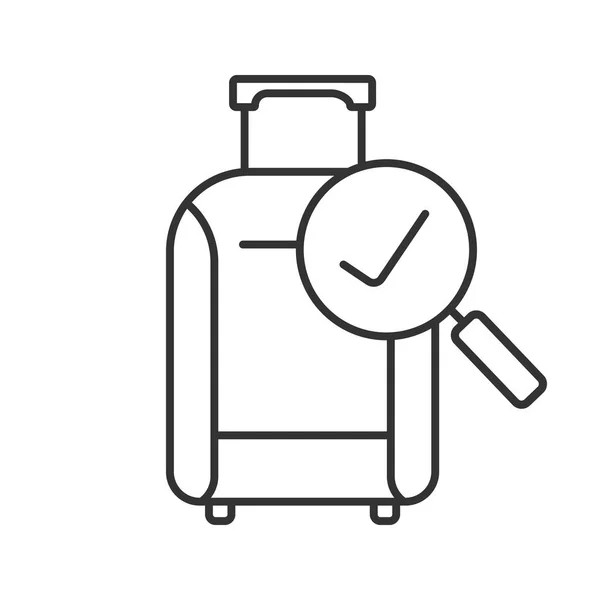 Bagage Ersättning Linjär Ikonen Framgångsrika Bagage Check Tunn Linje Illustration — Stock vektor