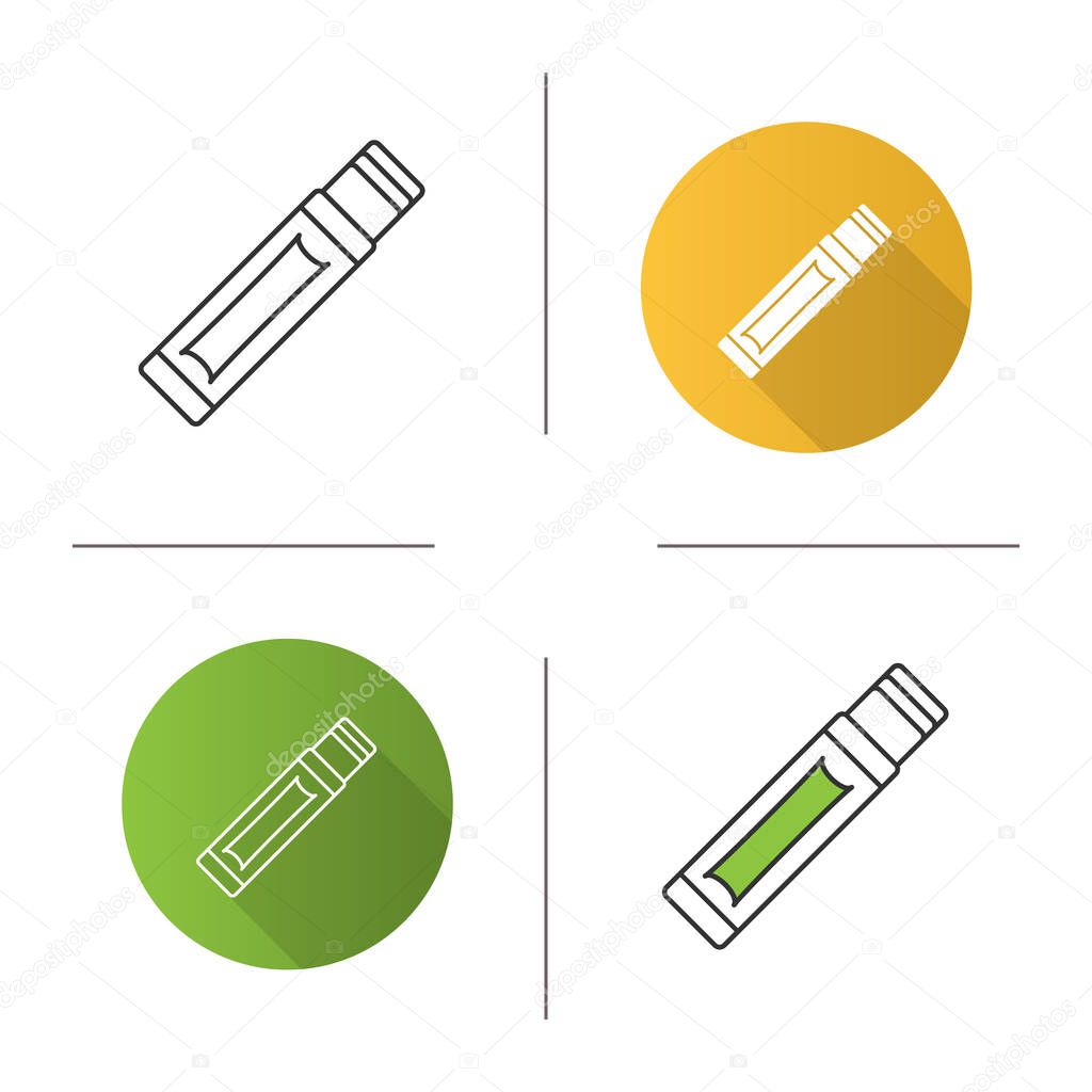 Chewing gum stick icon. Flat design, linear and color styles. Isolated vector illustrations