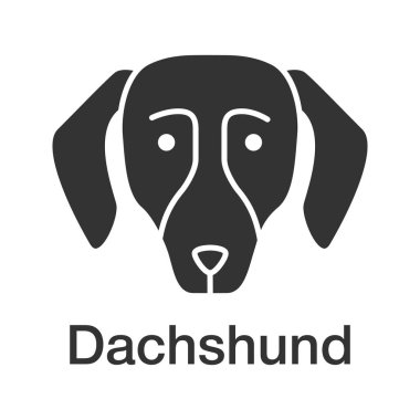 Dachshund glif simgesi. Hotdog. Tazı köpek doğurmak. Siluet simge. Negatif alan. İzole vektör çizim