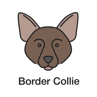 Kenar kömür ocağı renk simgesi. İskoç çoban köpeği. İzole vektör çizim