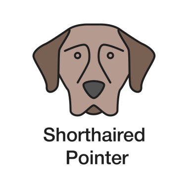 Alman Shorthaired ibre renk simgesi. Gundog doğurmak. İzole vektör çizim