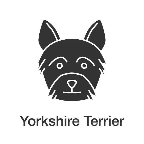 Yorkshire Terrier Glifów Ikona Yorki Sylwetka Symbol Ujemnej Ilustracja Wektorowa — Wektor stockowy