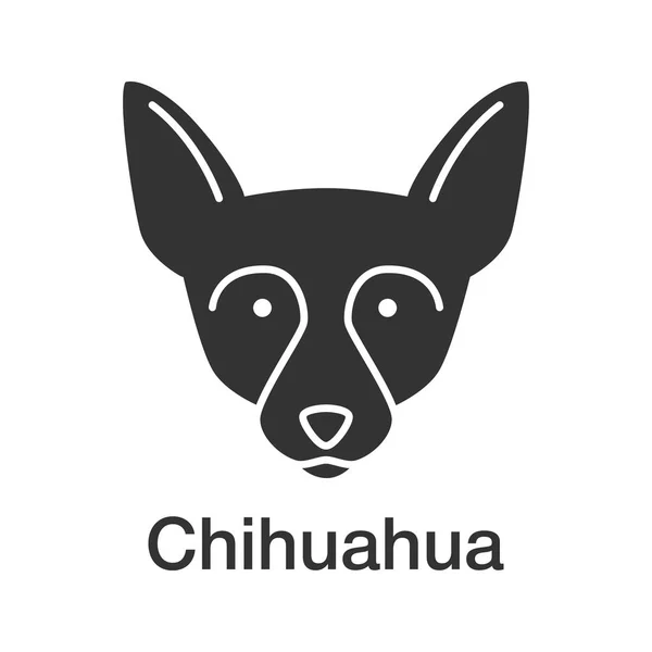 Ícone Glifo Chihuahua Chi Raça Cão Brinquedo Símbolo Silhueta Espaço — Vetor de Stock