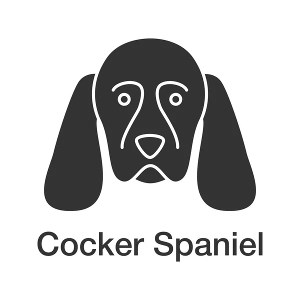 Icono Del Glifo Cocker Spaniel Cría Pistoleros Símbolo Silueta Espacio — Archivo Imágenes Vectoriales