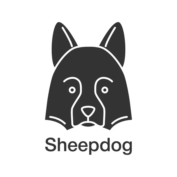 Shetland Sheepdog Icono Glifo Perro Pastor Símbolo Silueta Espacio Negativo — Archivo Imágenes Vectoriales