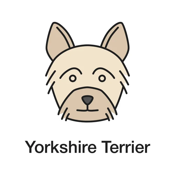 Yorkshire Terrier Icono Color Yorkie Ilustración Vectorial Aislada — Vector de stock