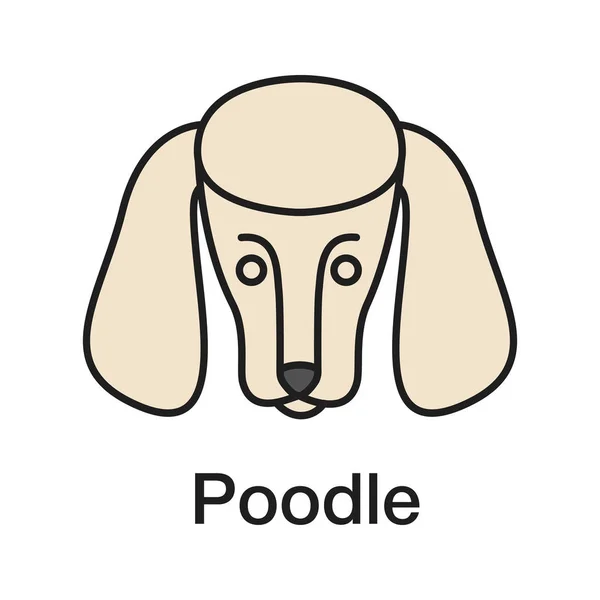 Εικονίδιο Χρώμα Poodle Απομονωμένη Διανυσματικά Εικονογράφηση — Διανυσματικό Αρχείο